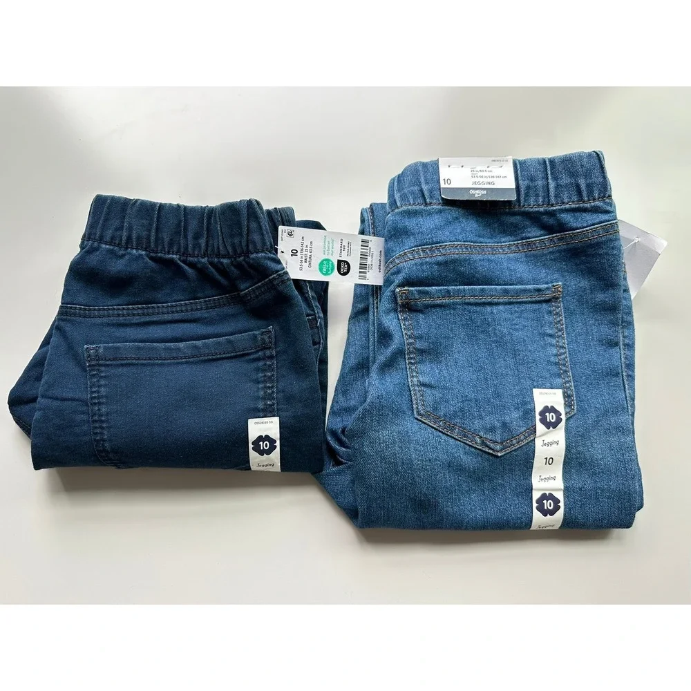 2 Pack OshKosh B'gosh Girls Jeggings Size 10 Blue Pull‎ On Jeans NWT